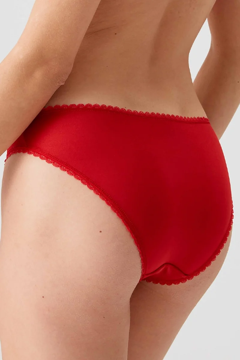 بيير كاردان Red 4561 Milan Push Up Padded Lace Dowry Bra and Panties Underwear Set