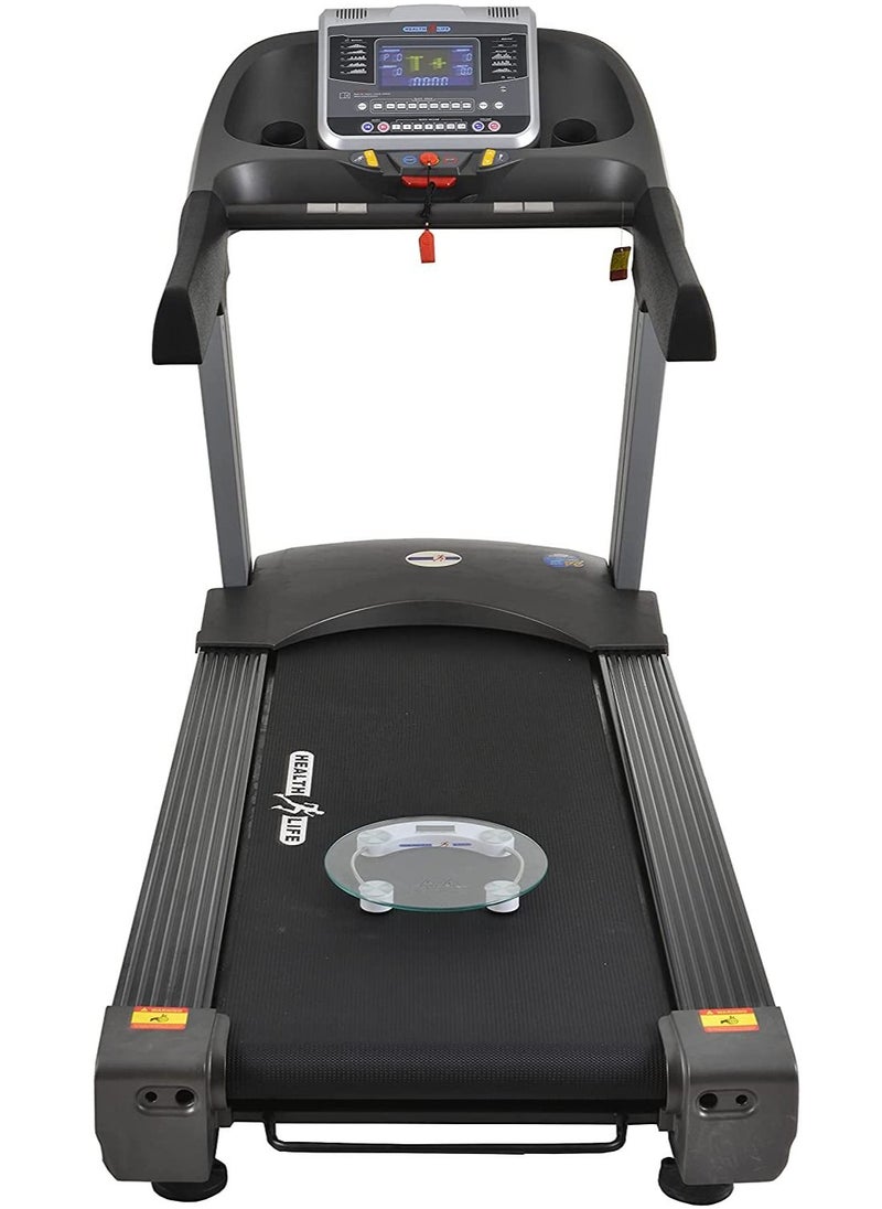 Health Life - AC7000 Club AC Commercial Treadmill With Personal Scale -250 KG, Automatic Incline, 7 Horse Power, Black Grey - Image 1