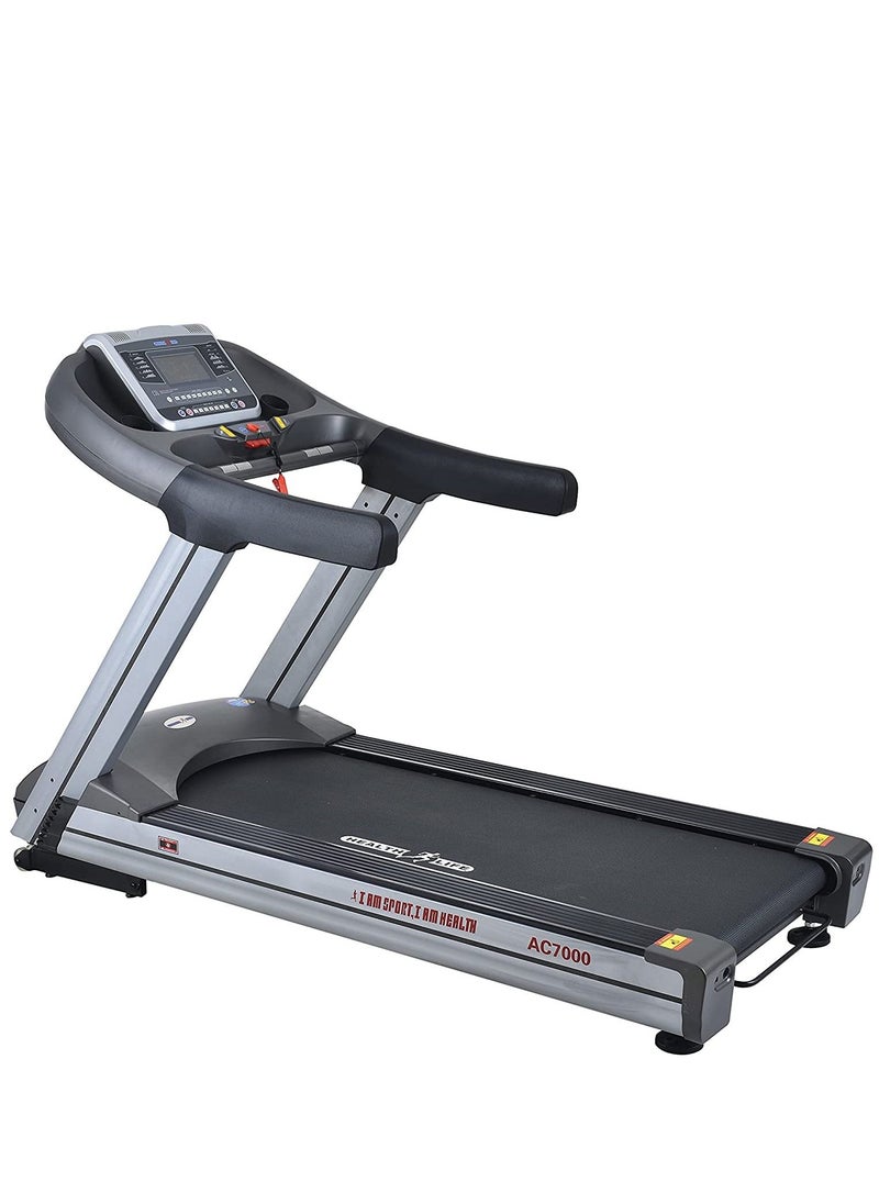 Health Life - AC7000 Club AC Commercial Treadmill With Personal Scale -250 KG, Automatic Incline, 7 Horse Power, Black Grey - Image 1