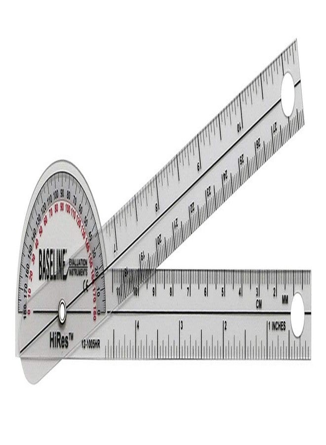 Baseline Hires Pocket 180 Degree Clear Plastic Goniometer, 6" Length (Pack of 25) - Image 3