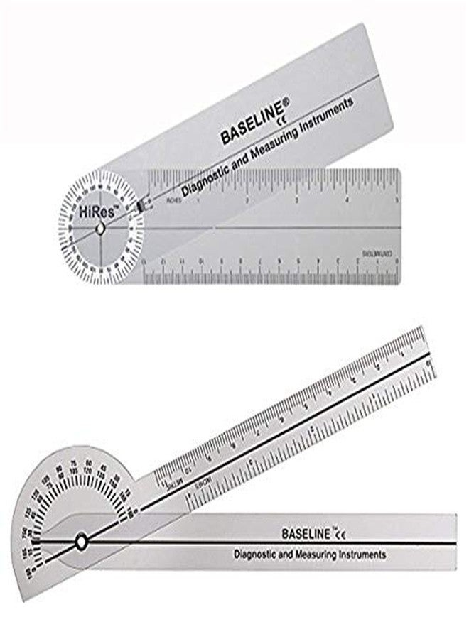 Baseline Hires Pocket 180 Degree Clear Plastic Goniometer, 6" Length (Pack of 25) - Image 2