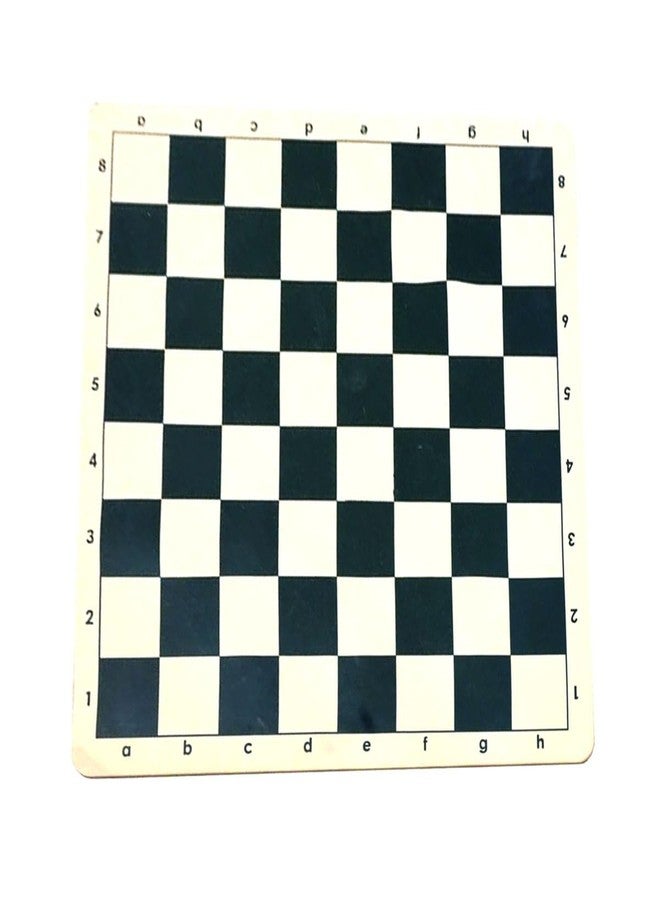 Canbee قطع شطرنج كانبي وبساط شطرنج خشبي مصقول أخضر أو أسود، 16 قطعة سوداء و16 قطعة بيضاء كريمية، وبساط شطرنج فينيل قابل للطي واللف مقاس 18.2 × 18.2 بوصة، 32 قطعة خشبية، ملك 5.7 سم (بساط الشطرنج أسود فقط). - Image 1