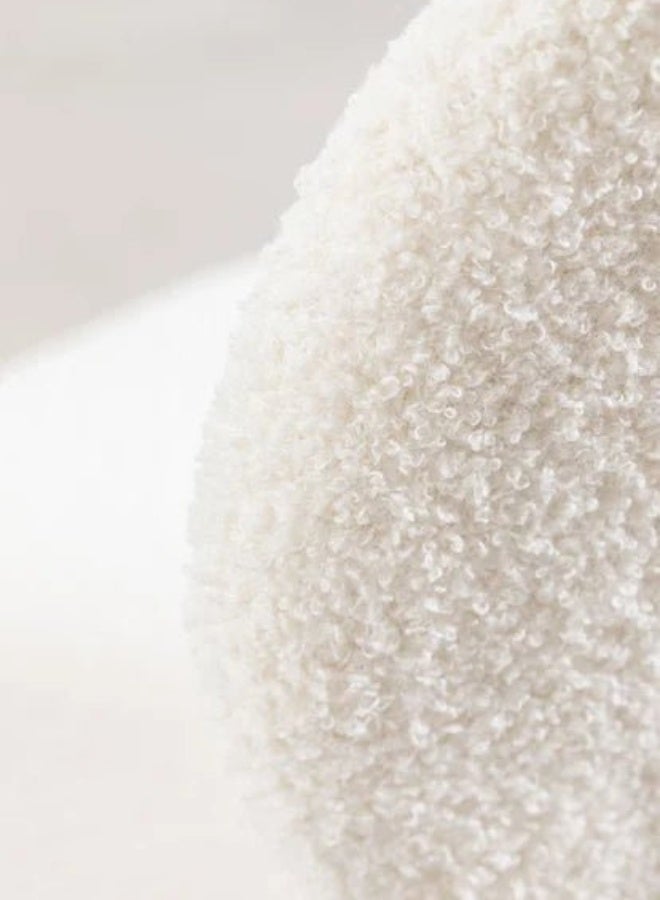 زد إتش للأثاث كرسي طعام حديث بقطعة قماش بوكل مع أرجل معدنية سوداء – كرسي تزييني مبطن باللون الخردلي لغرفة المعيشة وغرفة النوم – كرسي جانبي بأسلوب منتصف القرن الحديث (أبيض) - Image 4