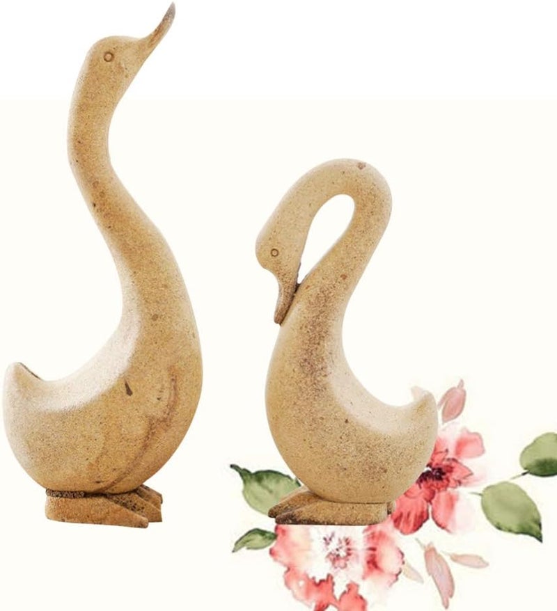 comfrt Wooden Goose Figurine Statue Cake Topper Car Dashboard Decoration Office Desktop Ornament Children Handmade Paint DIY Toys for DIY Arts and Crafts - Image 2