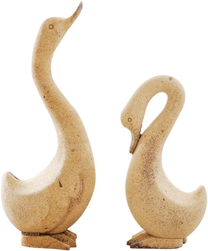 comfrt Wooden Goose Figurine Statue Cake Topper Car Dashboard Decoration Office Desktop Ornament Children Handmade Paint DIY Toys for DIY Arts and Crafts - Image 1