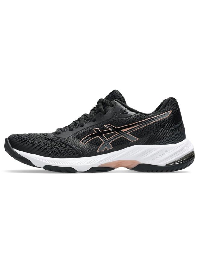 asics Women's Netburner Ballistic Ff 3 Volleyball Shoe Sneaker, Black/Rose Gold, 10 - Image 1