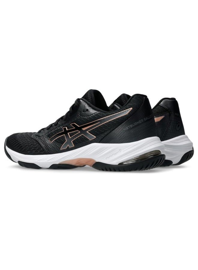 asics Women's Netburner Ballistic Ff 3 Volleyball Shoe Sneaker, Black/Rose Gold, 10 - Image 3
