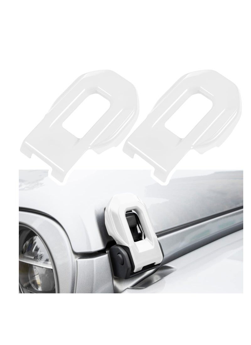 SYOSI KASTWAVE Hood Latch Lock Catch Brackets Cover for 2018-2022 Jeep Wrangler JL JLU Unlimited Sports Freedom Sahara Rubicon Gladiator JT 2-Door & 4-Door Exterior Accessories Decoration (White 2PCS)  - Image 1