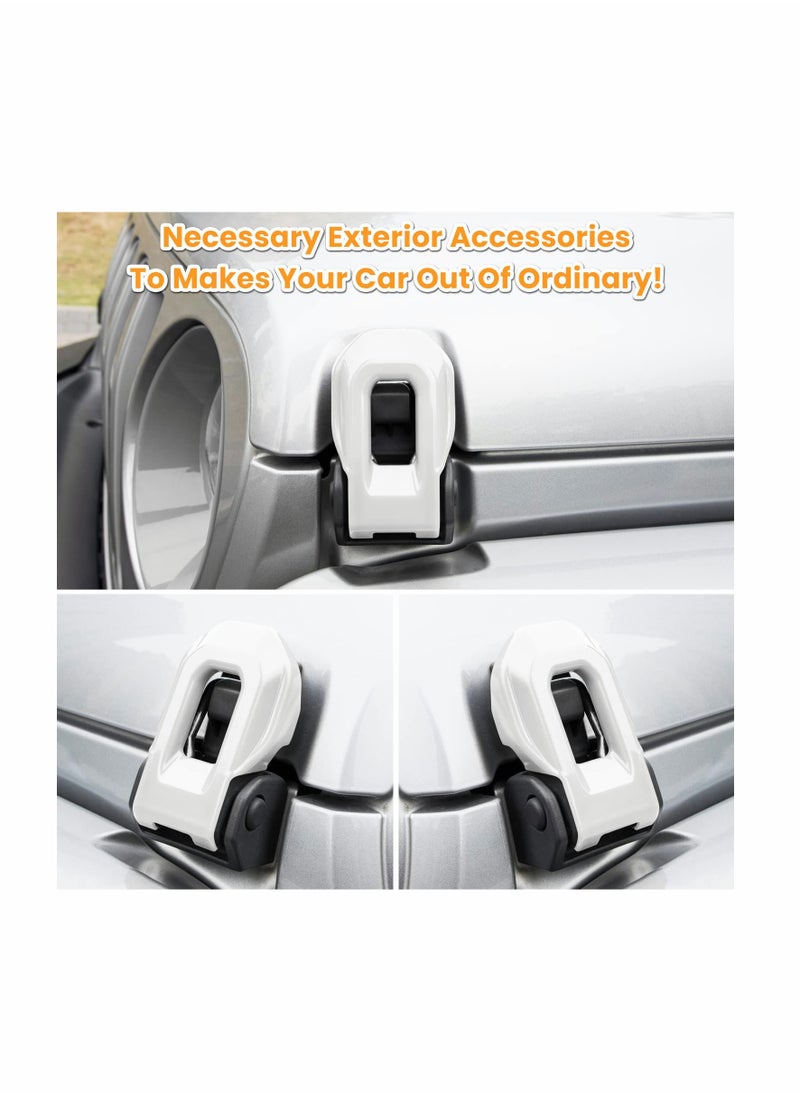 SYOSI KASTWAVE Hood Latch Lock Catch Brackets Cover for 2018-2022 Jeep Wrangler JL JLU Unlimited Sports Freedom Sahara Rubicon Gladiator JT 2-Door & 4-Door Exterior Accessories Decoration (White 2PCS)  - Image 3
