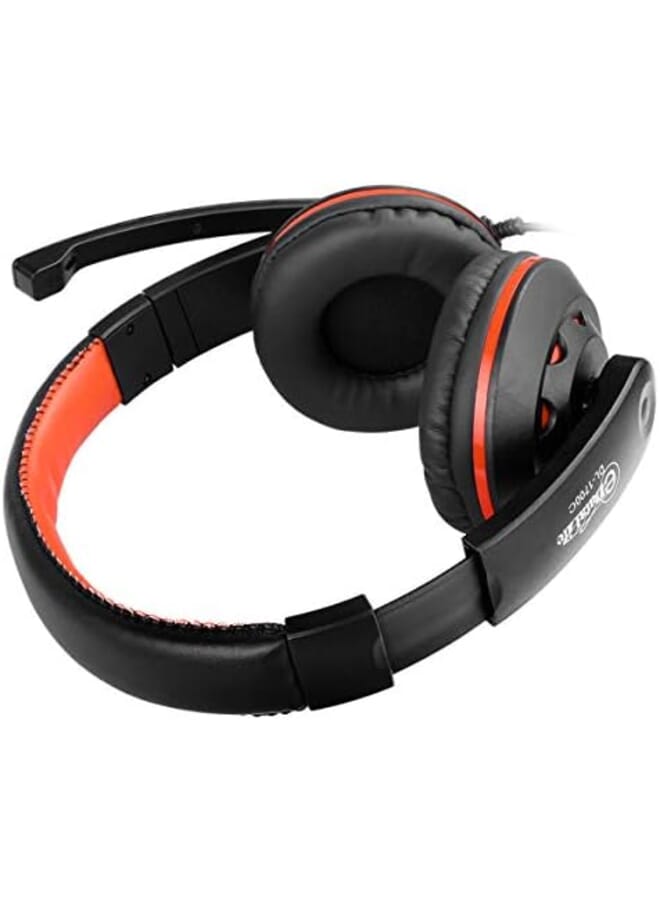 إي داتا لايف سماعة رأس للمحادثة والألعاب متوافقة مع أجهزة سوني بلايستيشن 4 والكمبيوتر المحمول وإكس بوكس والكمبيوتر الشخصي برتقالي Dl 1700U سلكية متوسطة - Image 4
