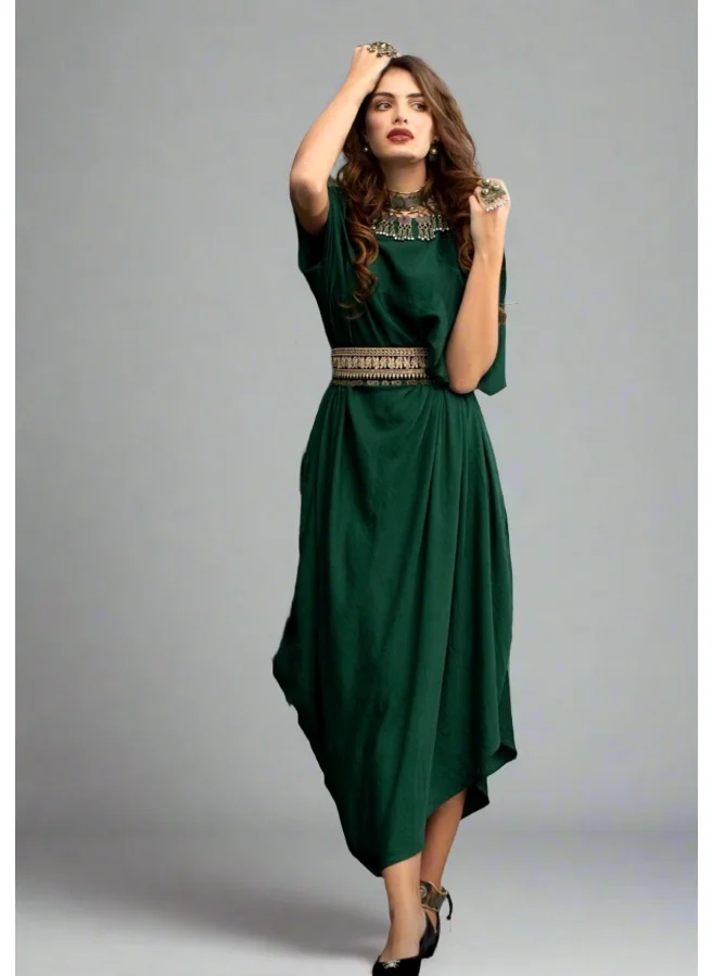 إكستاسي Belted Drape Maxi Dress