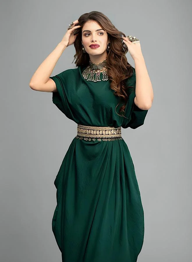 Ecstacy Belted Drape Maxi Dress