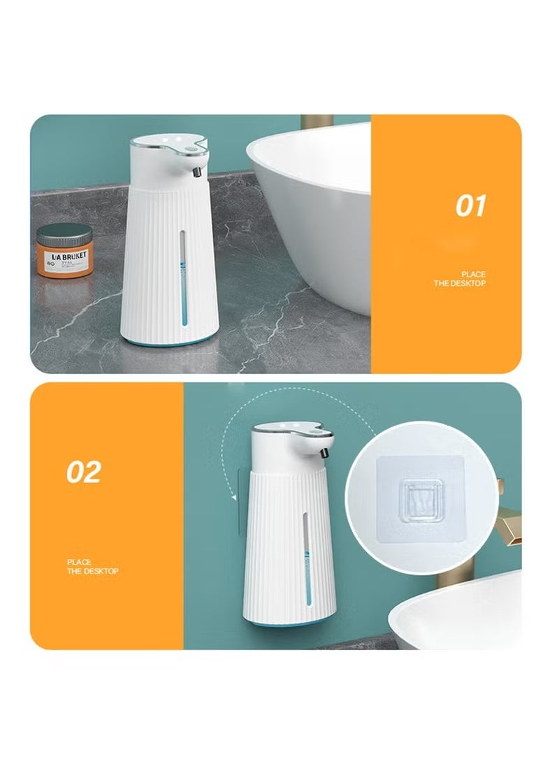 Arabest - Automatic Foaming Soap Dispenser, 2 Level 13.5oz/400ML Adjustable Hand Soap Dispenser Wall Mount, Rechargeable Sensor Hand Sanitizer Dispenser, Touchless Dish Foam Soap Dispenser for Bathroom Kitchen - Image 1