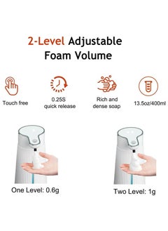 Arabest Automatic Foaming Soap Dispenser, 2 Level 13.5oz/400ML Adjustable Hand Soap Dispenser Wall Mount, Rechargeable Sensor Hand Sanitizer Dispenser, Touchless Dish Foam Soap Dispenser for Bathroom Kitchen  - Image 5