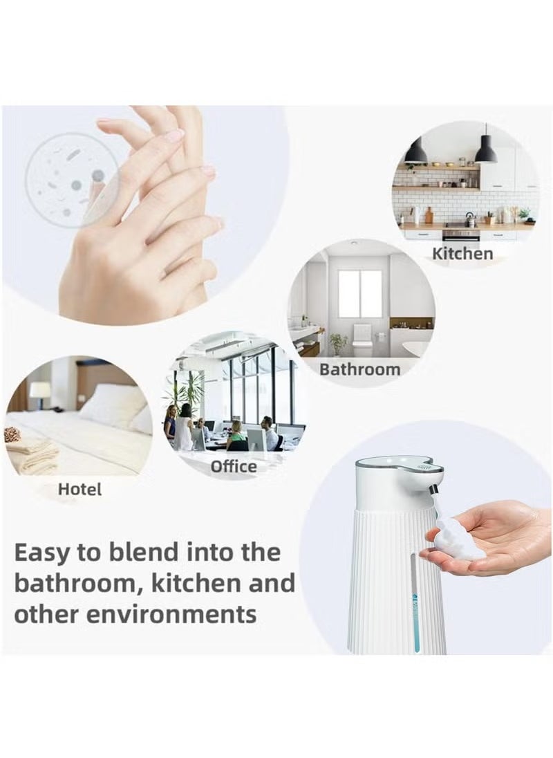 Arabest - Automatic Foaming Soap Dispenser, 2 Level 13.5oz/400ML Adjustable Hand Soap Dispenser Wall Mount, Rechargeable Sensor Hand Sanitizer Dispenser, Touchless Dish Foam Soap Dispenser for Bathroom Kitchen - Image 1