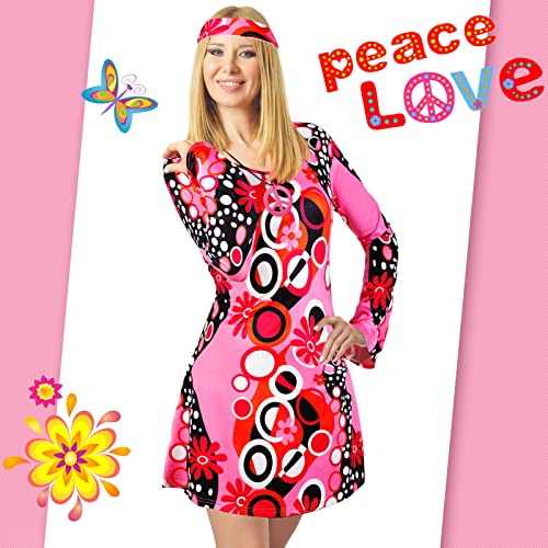 Haysandy 70s 60s Hippie Costume Set Women Disco Outfit Accessories for Halloween Carnival Earrings Necklace Headband(Large) - Image 4