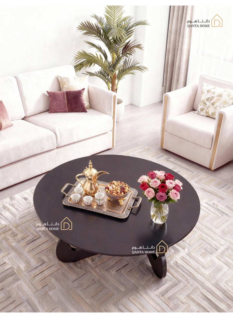 DANTA HOME Round Coffee Table With A Movable Top, Modern Design, Ideal For The Living Room And Guest Room - Black - Image 2