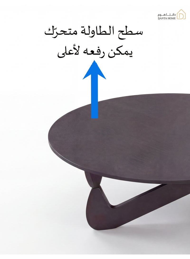 DANTA HOME Round Coffee Table With A Movable Top, Modern Design, Ideal For The Living Room And Guest Room - Black - Image 3