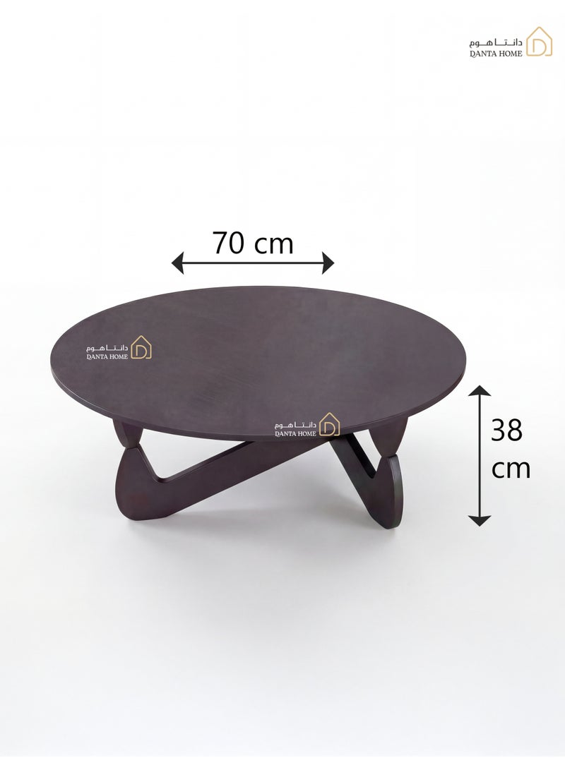 DANTA HOME Round Coffee Table With A Movable Top, Modern Design, Ideal For The Living Room And Guest Room - Black - Image 4