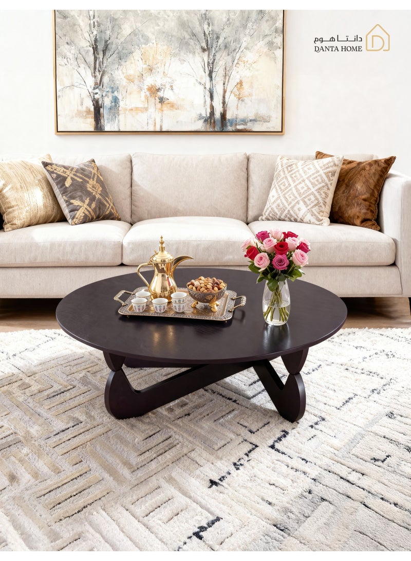 DANTA HOME Round Coffee Table With A Movable Top, Modern Design, Ideal For The Living Room And Guest Room - Black - Image 5