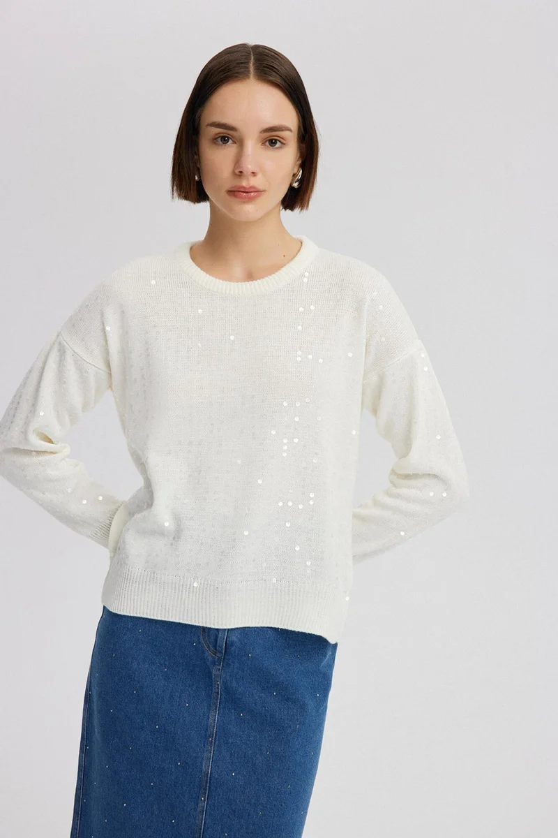 Touche Sequined Knitwear Sweater
