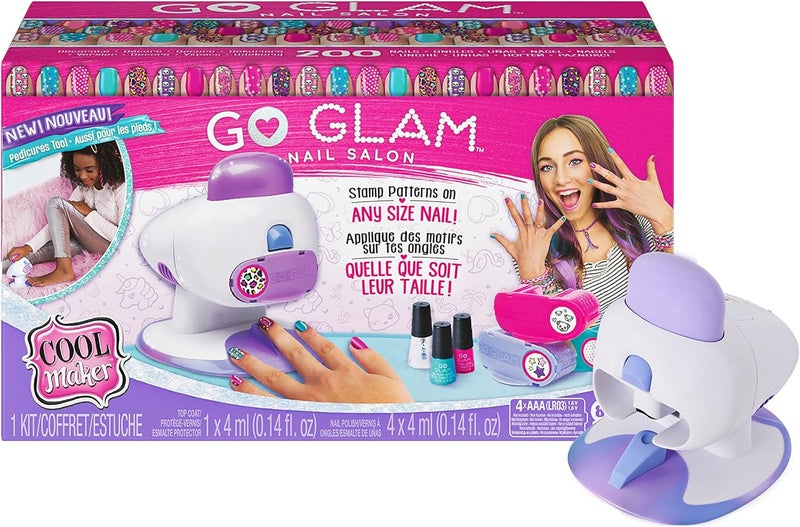 Cool Maker, GO Glam Nail Stamper Deluxe Salon with Dryer for Manicures and Pedicures with 3 Bonus Patterns and 2 Bonus Nail Polishes, Exclusive