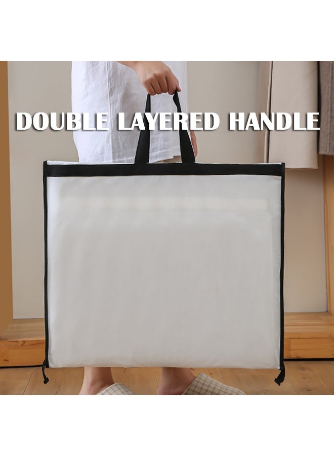 حقيبة ملابس طويلة جدًا 2 قطعة 70 بوصة أغطية غبار ملابس طويلة جدًا مع سحاب ل القمصان والمعاطف والفساتين والبدلات والفساتين غطاء ملابس محمول قابل للطي للسفر والاستخدام المنزلي (أبيض) - Image 5