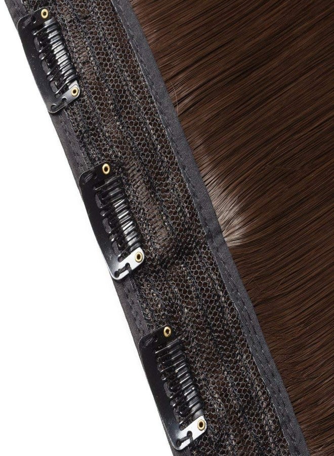 Osking Synthetic Straight 3/4 Full Head One Piece 5 Clips Hair Extensions (Dark Brown, 24/26-inch) - Image 4
