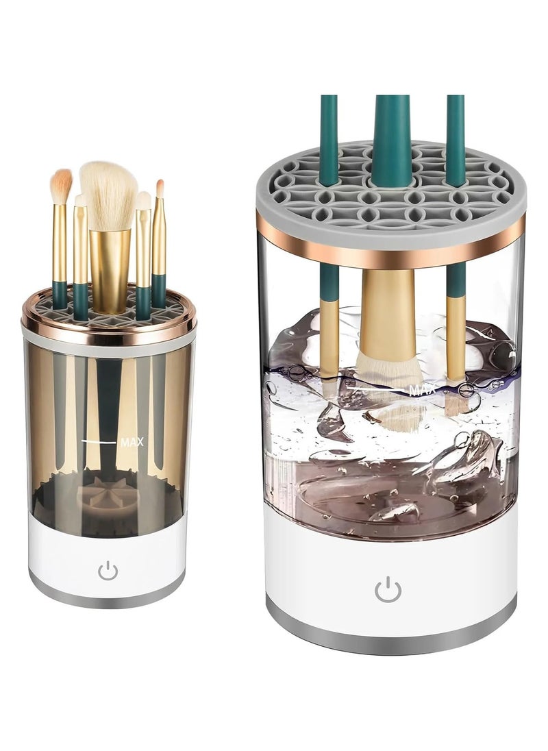 VIO Automatic Makeup Brush Cleaner Electric Beauty Tools Cleaning Spinner Machine for All Size Types of Brushes USB Charging Portable Daily Use Travel Best Gifts For Girls Women Mom Wife White  - Image 2