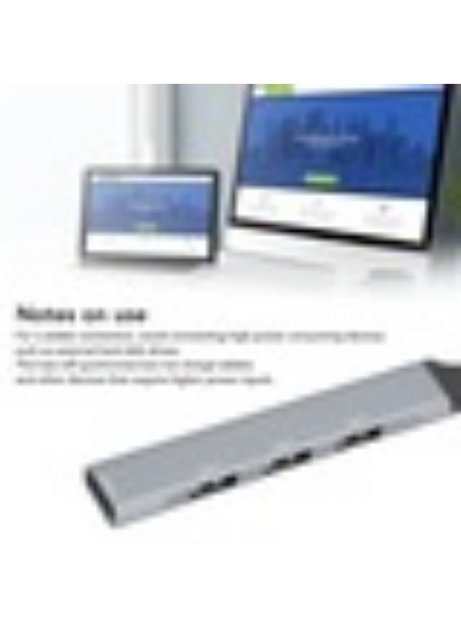 Four-port USB-C hub, 5Gbps high-speed data transfer, aluminum casing, plug and play (no driver required), compatible with laptops, smartphones, flash drives, mice, keyboards and other USB-C devices - Image 2