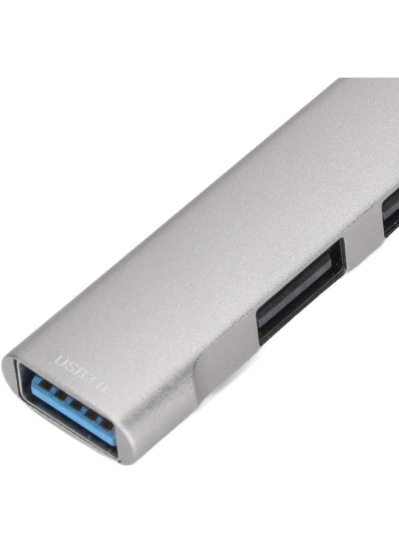 Four-port USB-C hub, 5Gbps high-speed data transfer, aluminum casing, plug and play (no driver required), compatible with laptops, smartphones, flash drives, mice, keyboards and other USB-C devices - Image 4