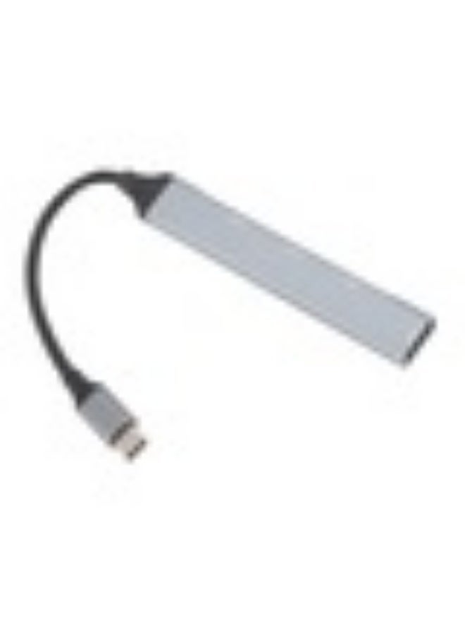 Four-port USB-C hub, 5Gbps high-speed data transfer, aluminum casing, plug and play (no driver required), compatible with laptops, smartphones, flash drives, mice, keyboards and other USB-C devices - Image 1