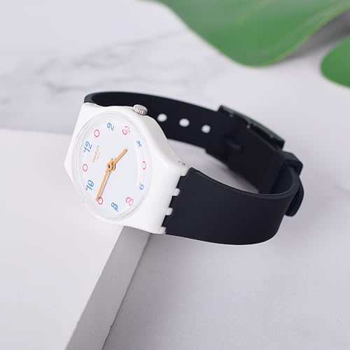 OliBoPo Replacement 12mm Waterproof Silicone Rubber Watch Strap Watch Band for Swatch (12mm, Black) - Image 3