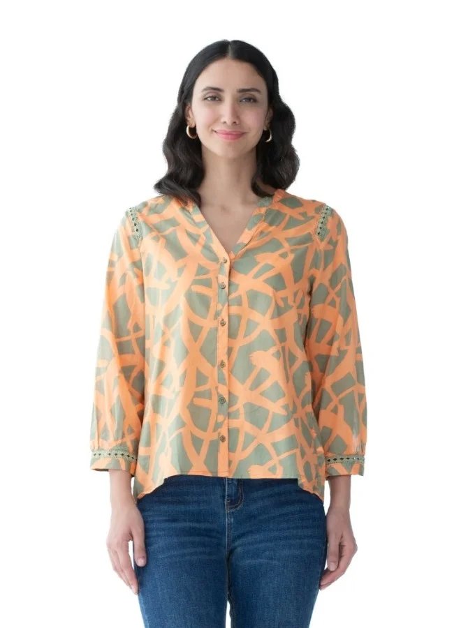زابايوني Color Printed Blouse. Bold and Trendy Design
