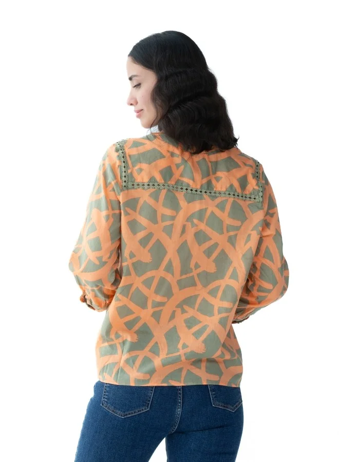 زابايوني Color Printed Blouse. Bold and Trendy Design