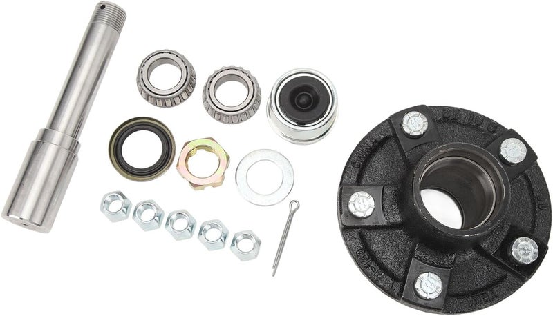 Acouto 2000 Lbs Trailer Axle Spindle Kit with 5 On 4.5 in Idler Hu Trailer Axle Spindle, 2000 Lbs, Hub Kit, Idler Hub, Boat, tra - Image 3