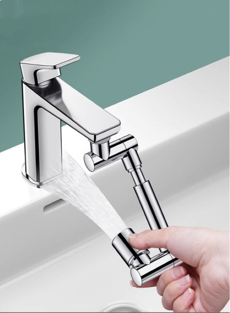 كوتيس 1-قطعة 1440 درجة قطب بالوعة صنبور مهوية دائم صنبور مقاوم للرذاذ فضي ممتد 18.7x17.3x2.5 سم - Image 3