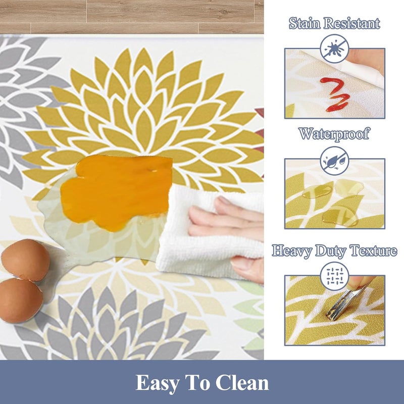 HEBE Anti Fatigue Kitchen Rug Sets 2 Piece Non Slip Kitchen Mats for Floor Cushioned Kitchen Rugs and Mats Waterproof Comfort Standing Mat Runner for Kitchen,Home Office,Sink,Laundry - Image 5