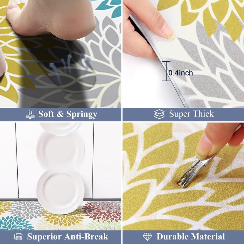 HEBE Anti Fatigue Kitchen Rug Sets 2 Piece Non Slip Kitchen Mats for Floor Cushioned Kitchen Rugs and Mats Waterproof Comfort Standing Mat Runner for Kitchen,Home Office,Sink,Laundry - Image 3