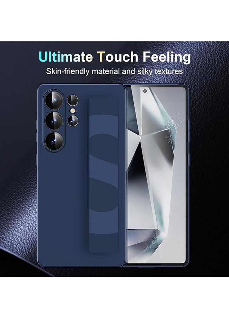 X-level for Samsung Galaxy S25 Ultra Case Silicone Wristband Handle Cover,Standing Grip Phone Case (Blue)  - Image 2