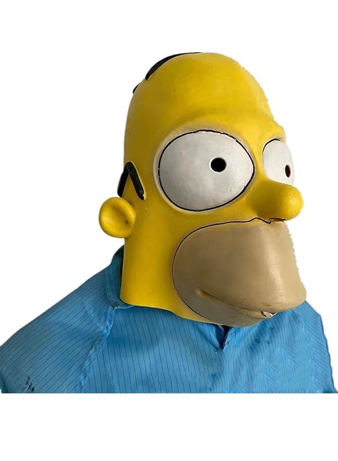 general Cute Mask Men's Bart Homer Face Cosplay Costume Latex Props For Adult - Image 1