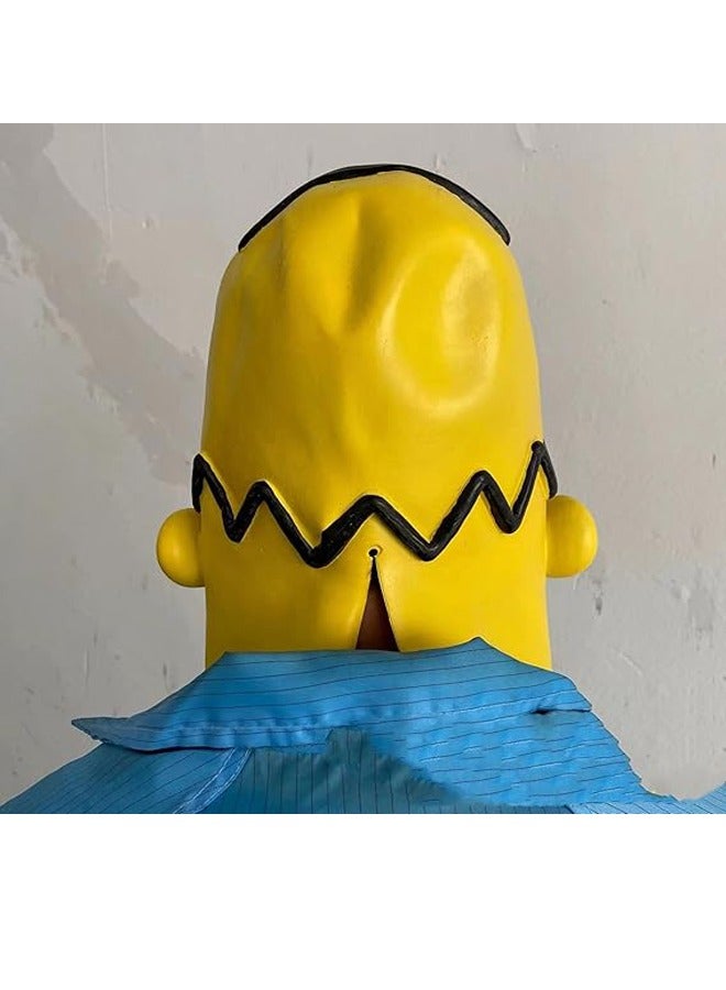 general Cute Mask Men's Bart Homer Face Cosplay Costume Latex Props For Adult - Image 3