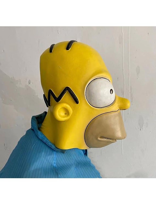 general Cute Mask Men's Bart Homer Face Cosplay Costume Latex Props For Adult - Image 2