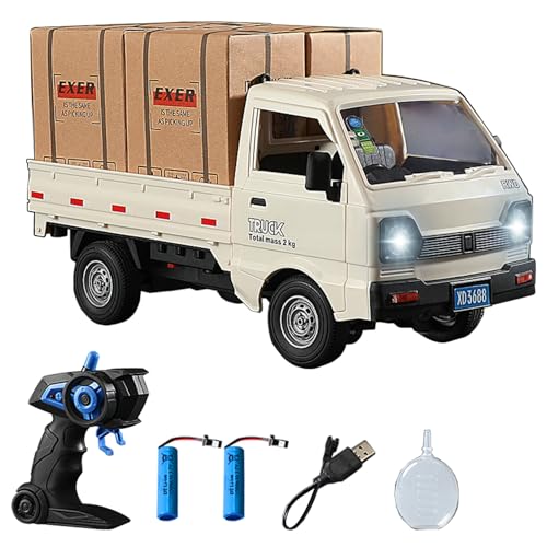 Hylukon 116 Scale RC Crawler Kei Truck RC Transport Pickup Truck with Light Spray  24Ghz Remote Control Car Toys for Teen  Adults  Rear Compartment Transport Goods - Image 1