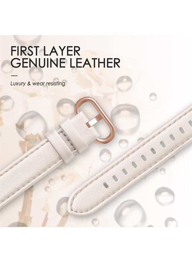 SWEES Leather Band Compatible for Apple Watch 38mm 40mm 41mm, Slim Thin Dressy Elegant Genuine Leather Strap Compatible for iWatch Series 8, 7, 6, 5, 4, 3, 2, 1, SE, Sport & Edition Women Lightbrown - Image 2