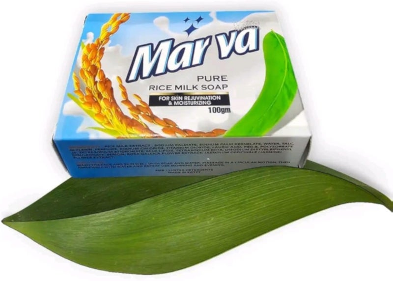 Marva Luster Rice Soap for Moisturizing Dry Skin and Remove Excess Sebum for All Skin Types