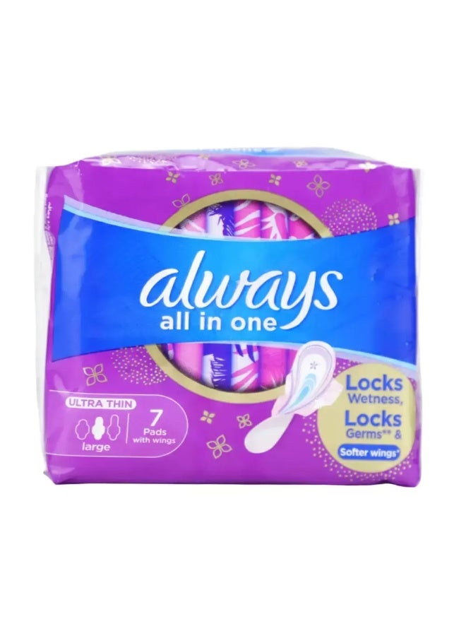 Always All In One Sanitary Pads with Softer Wings- Pack of 7 Pcs - Image 1