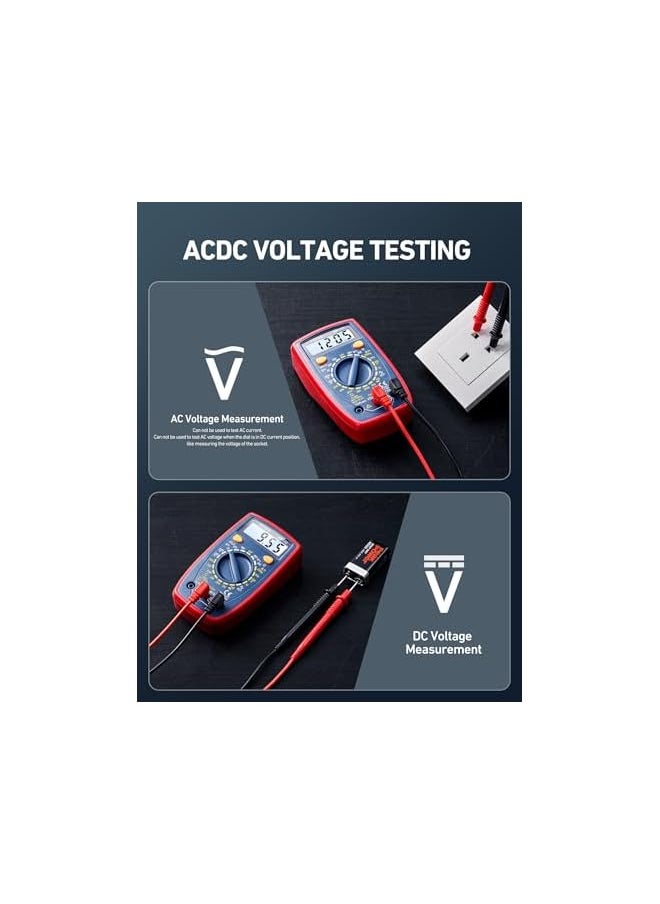 AstroAI - AstroAI Digital Multimeter Voltmeter Ohmmeter Ammeter Multi Tester Meter with Backlit LCD Electronic Test Meter Measures Voltage, Current, Resistance; Tests Continuity, Diode - Image 1