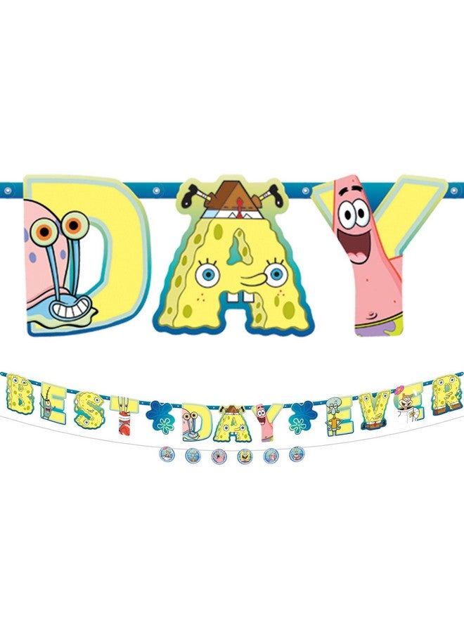 Amscan SpongeBob "Best Day Ever" Multicolor Jumbo Letter Banner Kit - 10.5' x 10 (Pack Of 2) - Premium Paper Quality For Celebratory Events