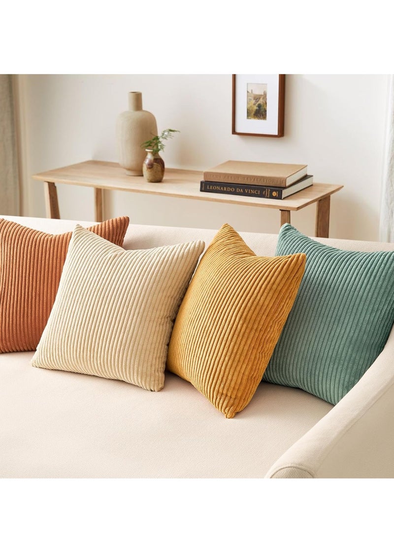 Loquat Decorative Throw Pillow Covers Cushion Cases, Set of 4 Soft Velvet Modern Double-Sided Designs, Mix and Match for Boho Farmhouse Fall Home Decor (45*45cm) - Image 4